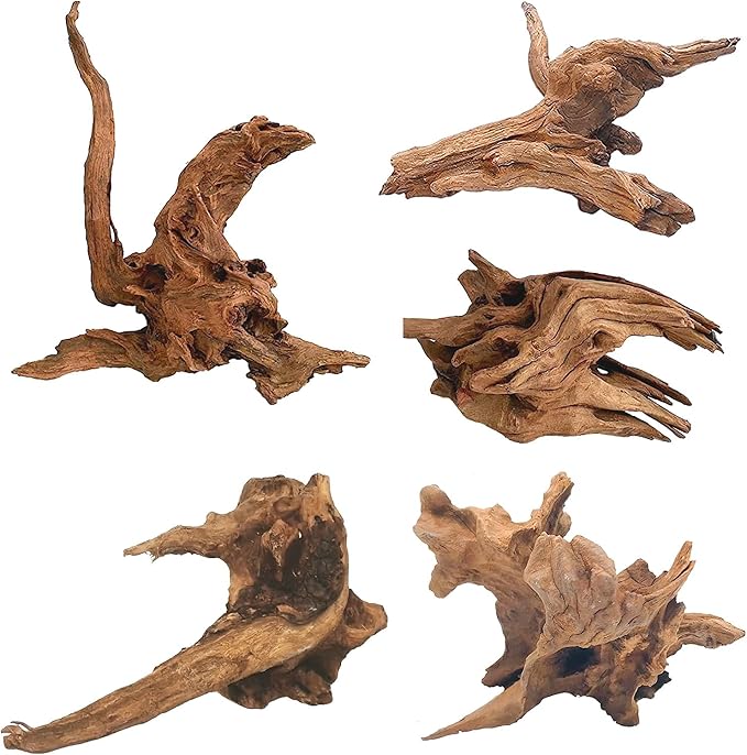 Hamiledyi 5PCS Aquarium Driftwood,3.5-7in Natural Coral Wood,Fish Tank Driftwood Assorted Branches Reptile Tank Decor Aquarium Decoration
