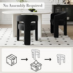 Modern Sherpa Dining Chairs Set of 8, Upholstered Barrel Chairs with Arms Comfy Accent Side Chairs for Living Room/Dining Room/Reception, Black