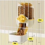Pet Hanging Automatic Feeders Drinking Bowls，Gravity Rabbit Feeder and Water Set，Cage Cat Food Bowl Feeding Station for Puppy Kitten Chinchilla Hedgehog Guinea Pig Ferret (Yellow-Food)