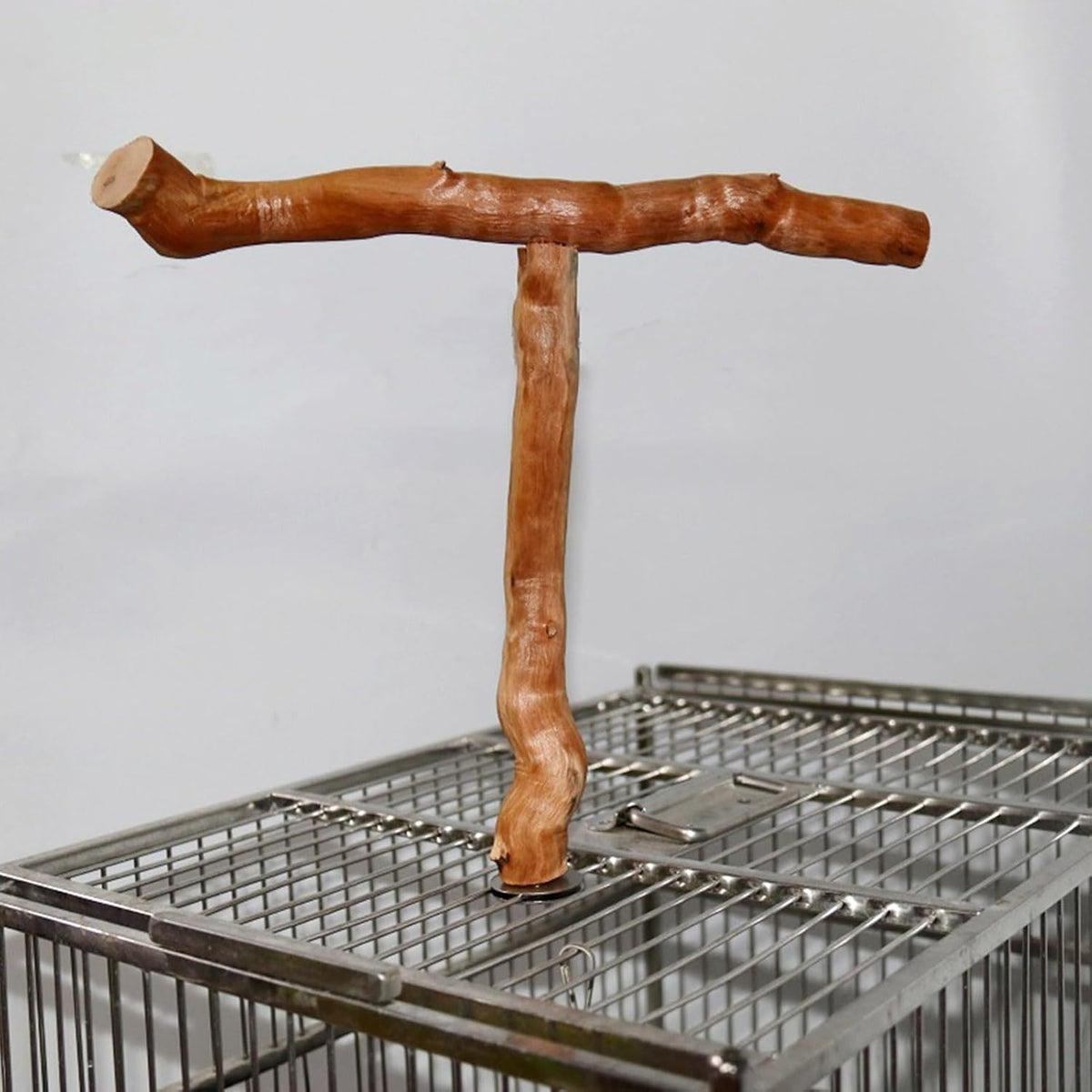 Wood Bird Perch, T Shaped Birdcage Stand Wooden Parrot Perch Stand Perch for Bird Cage Grinding Bird Perch Branches, T Perch Bird Accessory, Easy to Install