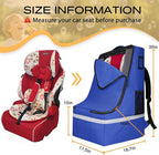 LARIPOP Car Seat Travel Bag for Airplane Gate Check Approved, Padded Backpack with Adjustable Straps, Reflective Strips & Protective Feet for Infant Convertible Booster Seats, Blue