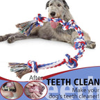 Dog Rope Toys for Large Dogs Aggressive Chewers, Dog Chew Toys for Large Breed Indestructible, Heavy Duty Tough 3 Feet 5 Knots Dog Toy, Sturdy Rope toy for Dogs Tug of War Dog Toy Teeth Cleaning