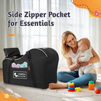 YOREPEK Car Seat Travel Bag Fits Infant Carseat with Anti-Rebound Bar Base, Padded Carseat Bags for Air Travel, Car Seat Airplane Cover with Side Pocket for Baby Essentials, Black