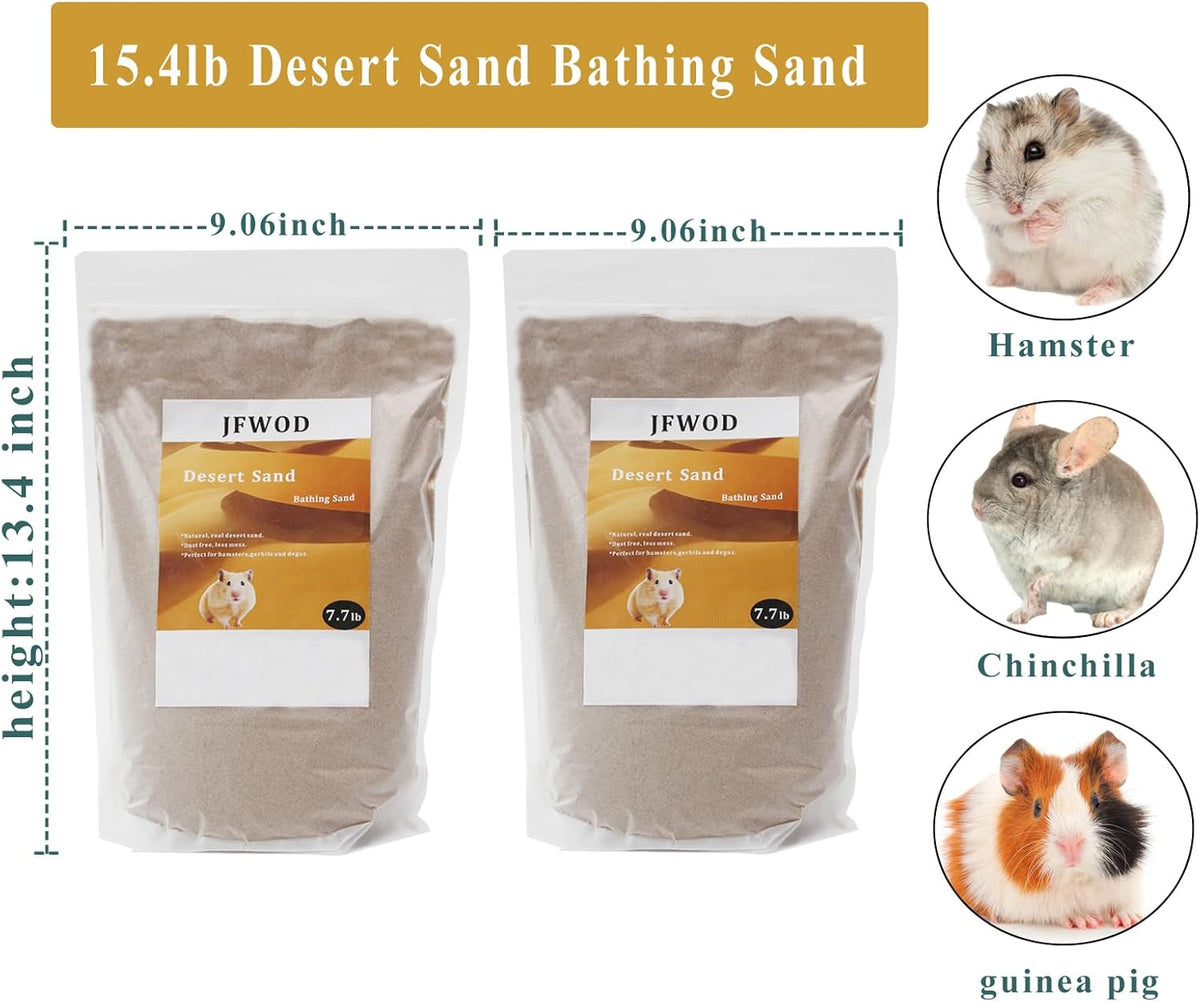 Hamster Bath Sand, 15.4lb Dust Free Desert Sand or Potty Litter Sand for Hamster Chinchillas Gerbil Syrian Mice Small Animals(Beige)