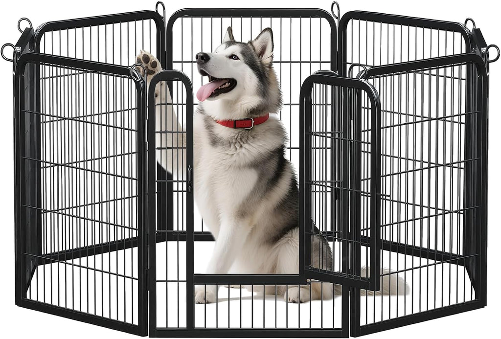 40 Inch Dog Playpen - 8 Panels Metal Pet Exercise Pen for Medium-Large Dogs, Indoor/Outdoor Dog Fence for Yard, Garden, Camping & RV Travel