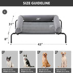 RRPETHOME Large Elevated Cooling Dog Bed, Raised Dog Cot Beds for Large Dogs, Elevated Outdoor Pet Bed, Chew Proof Portable Cooling Pet Cot with Skid-Resistant Feet and Breathable Mesh