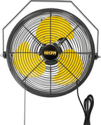 HiCFM 2500 CFM 12 Inch Industrial Wall Mount Fan, 3-Speeds High Velocity Wall fan with IP44 Enclosure Motor for Barn, Garage, Warehouse, Greenhouse and Commercial Use