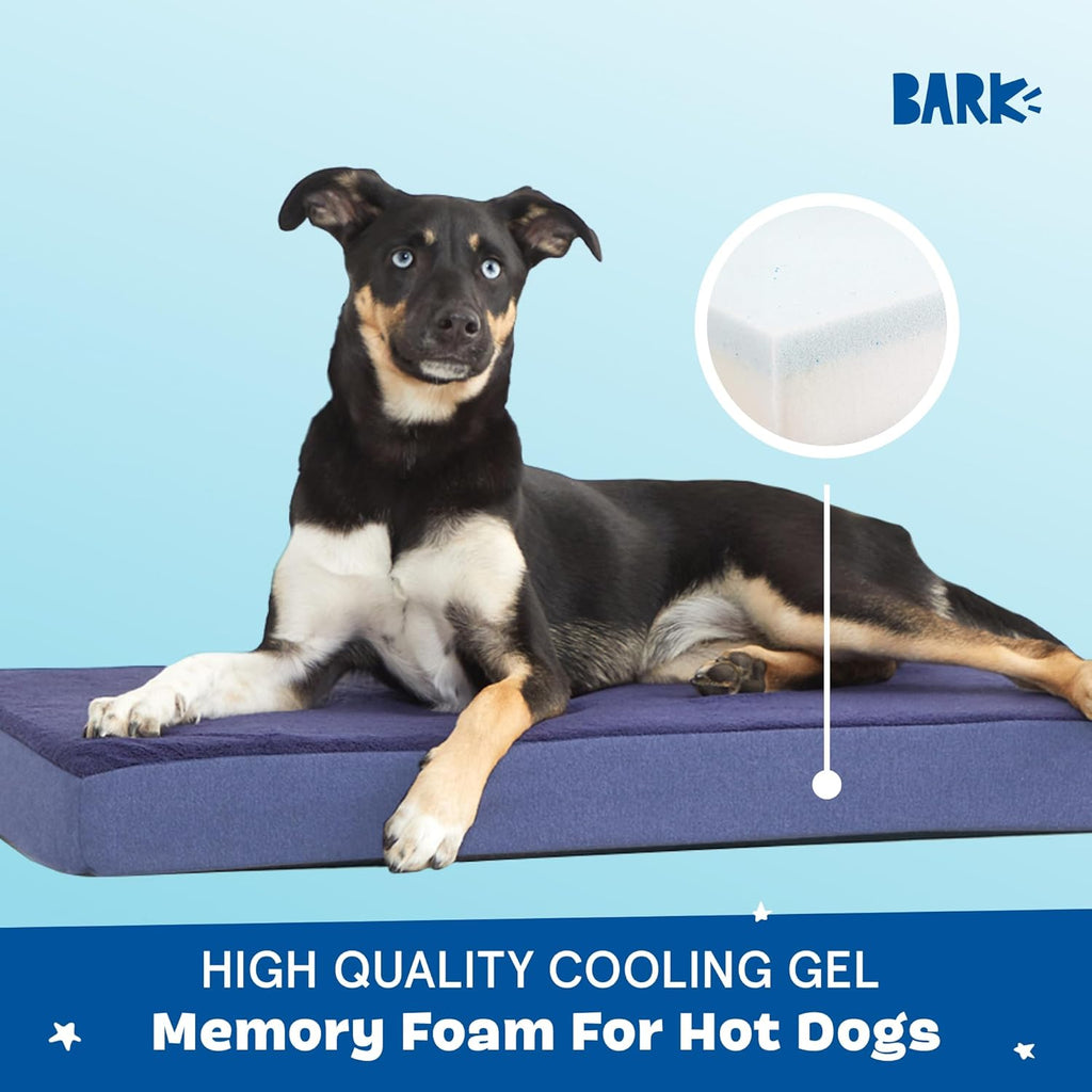 Barkbox Orthopedic Dog Bed with Memory Foam, Premium Comfort for Dogs and Puppies, Dog Bed for Joint Relief and Restful Sleep, Durable and Easy to Clean - Navy, Large
