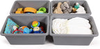 Humble Crew Toy Storage Bins for Kids, Set of 4, Grey, Small - Sturdy, Colorful Plastic Storage Bins for Classroom, Playroom, Nursery, and More - Premium Toddlers Toy Organizer Bins