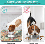 Dog Food Mats for Floors Absorbent, Cat Food Mat - Pet Cat Feeding Mat Quick Dry, Dog Bowl Mats for Water, Pet Supplies Feeding Placemat 16" x 24" Orange Boho