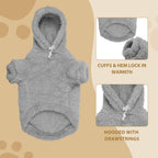 Fuzzy Dog Sweaters for Large Dogs Pet Hoodie Clothes Warm Soft Pet Coats Hooded Sweatshirt Dog Hoodie for Large Dogs(Grey-L)