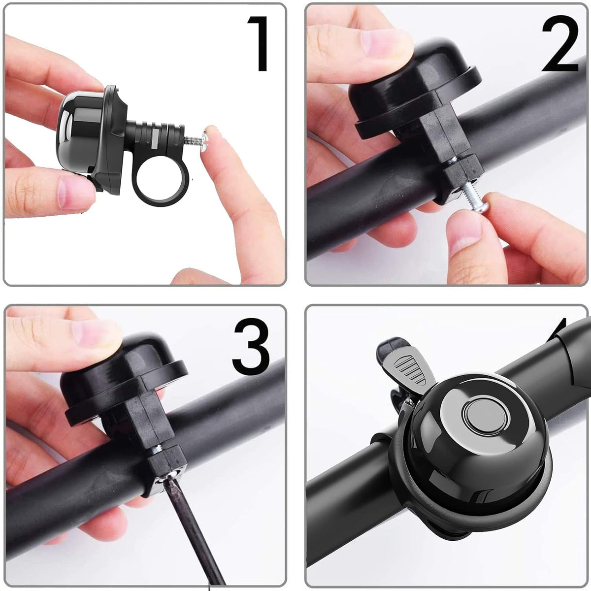 2 Pack Classic Bike Bell, Bicycle Bell Loud Crisp Clear Sound Bicycle Bike Bell City Bike BMX Bike Sports Bike for Adults Kids Right Hand/Left Hand Use