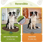 LOOBANI Dog Cooling Mat 50"x38"- Cute Avocado Cooling Mat for Dogs (Cool & Warm Side), Waterproof Self-Cooling Mat for Crate, Floor, Car for Small Dogs, Cats, Pet, Green 50"x38"