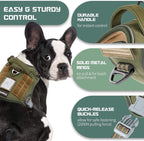 BUMBIN Tactical Dog Harness for Small Dogs No Pull, Famous TIK Tok No Pull Puppy Harness, Fit Smart Reflective Pet Walking Harness for Training, Adjustable Dog Vest Harness with Handle Green XS
