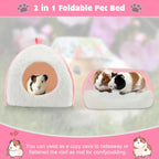 BWOGUE Guinea Pig House Bed Cozy Hamster Cave Large Hideout for Dwarf Rabbits Hedgehog Bearded Dragon Winter Nest Hamster Cage Accessories