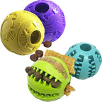 Jalousie Dog Puzzle Balls Dog Treat Dispensing Balls Non-Toxic Natural Rubber Dog Chew Toys for Puppy Pet Dog Teething Puzzle Playing Treat Dispenser Rope Balls (Small, 6 Pack Assorted)