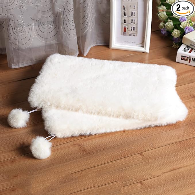 SHENGOCASE 2-Pack 12"x15.7" Rectangular Faux Rabbit Fur Cat Tree Tower Replacement Cushion Pad for Window Perch, Dog Carrier Bed House Cage