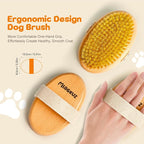 Professional Dog Brush Boar Bristle for Short-Haired Dogs - Reduces Shedding, Non-Slip Grip, Gentle Grooming