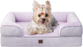 EHEYCIGA Orthopedic Dog Bed for Small Dogs, Waterproof Memory Foam Small Pet Beds with Sides, Non-Slip Bottom and Egg-Crate Foam Medium Dog Couch Bed with Washable Removable Cover, Lilac
