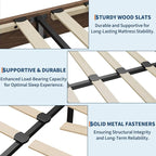 Garvee Wood Platform Bed Frame, King Size Bed Frame, Wood Slat Support, No Box Spring Needed, Easy Assembly, Noise-Free Design, Underbed Space for Storage