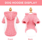 YIKEYO Dog Hoodie Pet Clothes Sweater with Hat Soft and Warm Cold Weather for Small Patchwork Hood(Pink, Small)