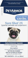 PetArmor Sure Shot Liquid De-Wormer for Dogs and Puppies, Liquid De-Wormer Treats Roundworms & Hookworms in Dogs and Puppies 2 Weeks and Older, For Dogs Under 120 lbs, 2 ounces