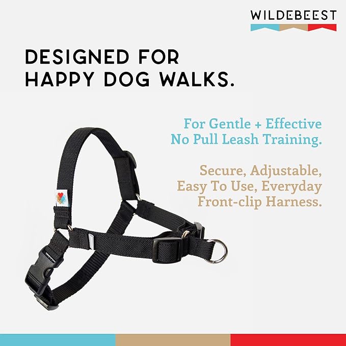 No Pull Dog Harness | Comfortable Training Harnesses | Effective No Pull Harness Design | Ideal for Small Dog and Puppy | 4-Point Adjustable (XS - 15~20 inch Girth, Black)