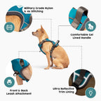Embark Adventure Dog Harness, Reflective Trim XL Dog Harness for Extra Large Dogs No Pull - Military Grade Nylon, 2 Leash Clips & Gel Lined Handle. Soft & Padded Puppy