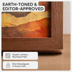 Homeforia 20x20 Brown Picture Frame, High End Dark Oak 20 x 20 Square Wood Frame with Mat 16 x 16 for Photo, 20by20 Wooden Walnut Poster Frame Matted to 16x16 Print, Tempered Glass, Wall Kit, Set of 1