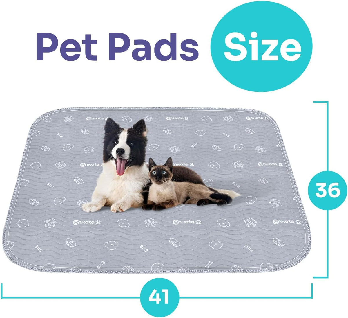 Washable Pee Pads for Dogs 2 Pack , 36"x41" Super Absorbent Reusable Puppy Pad Non-Slip Dog Playpen Mat Waterproof for Puppy Training, Potty, Playpen,Incontinence