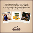 peaksNpaws Yak Cheese, High Protein, Himalayan Dogs Chews, Natural Dog Treats, Lactose Free, Long Lasting Dogs Treat for Aggressive Chewers Under 55 lbs 20 Large Chew Sticks