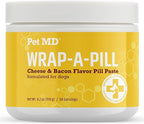 Pet MD Wrap A Pill Cheese & Bacon Flavor Pill Paste for Dogs - Make a Pocket or Pouch to Hide Pills & Medication 4.2 oz
