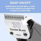 3PCS 30 Blades Dog Grooming Clipper Blades Compatible with Andis Pet Clipper/Oster A5/Wahl KM Series Dog Clipper,Ceramic Blade & Stainless Steel Blade