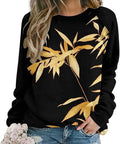 Womens Long Sleeve Tops Y2k Japanese Art Print Sweatshirts Fall Pullover for Women Crewneck Vintage Shirts Boho Tops