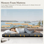 Tri Folding Mattress Twin Size - Memory Foam Tri-fold Mattress, Handle & Non-Slip Bottom, Portable Foldable Sofa Bed Floor Chair for Travel RV Camping Guest Yoga - 4 Inch, 75" 38"x4"