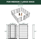 FXW Homeplus Unleashed Indoor Dog Playpen - Stress-Free and Safe Play, Heavy Duty 45 Inch 16 Wire Panels Dog Pen for Large Dogs, Black│Patented