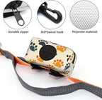 Dog Poop Bag Holder for Leashes - Lightweight Pet Waste Bags Dispenser Doggy Zippered Pouch for Puppy Walking Accessories(Dogs Paw)