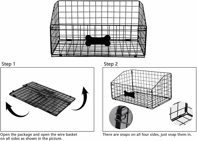 Large Dog Toy Basket, Metal Dog Toy Bin, Mesh Wire Basket with Wooden Handles, Toy Box for Living Room Area, Dog Toys Box, Pet Toys for Dog Cat, Sturdy Dog Basket for Dog Leash,Blanket,Toys,Snacks