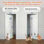 Rechargeable Electric Cat Teaser with Remote – Interactive Door Clip Toy for Cats, 2 Motion Modes (360° Spin & Irregular Jumping), Smart Auto Cat Toy for Exercise & Fun (Blue)