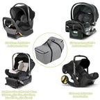 Infant Car Seat Travel Bag - Fits Infant Car Seats with Anti-Rebound Bar Base, Car Seat Airplane Bag for Chicco/Graco/Nuna/Cosco/Britax/Uppababy Baby Car Seat, Water Dirt Tear Resistant, Grey Upgrade