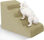 Dog Stairs for Small Dogs - High Density Foam Pet Steps, Extra Wide Dog Ramp with Non-Slip Bottom for High Beds, Couch and Sofa, Best for Dogs Injured, Older Doggy Cats