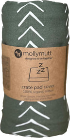 Molly Mutt Dog Crate Pad Cover, 100% Cotton Canvas Mat for Dog or Puppy Crate Bed, Durable, Washable, and Free of Harmful Chemicals, Pre-Shrunk, 42"x28"x2.5", Forever Young