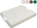 Dog Pee Pad Holder Tray, Puppy Potty Training, 22.5"x16.5", PP Plastic, Snap Lock, 4 Colors (Gray)
