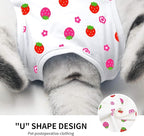Cat Professional Surgical Recovery Suit,E-Collar Alternative for Cats Dogs,After Surgery Wear, Pajama Suit,Home Indoor Pets Clothing Strawberry S