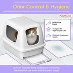 PetsWorld Universal Fit Cat Pad Refills for Litter Box, Unscented, Odor Control, Pack of 50
