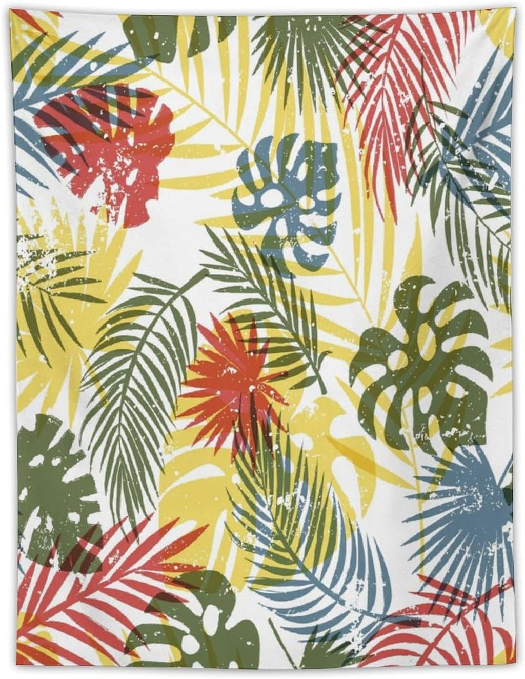 ICMOLYYENLO Boho Green Leaves Tapestry, Mid Century Abstract Tropical Palm Leaves Modern Minimalist Geometric Wall Hanging, Neutral Home Decor Art for Living Room Bedroom Dorm 60x60 Inch