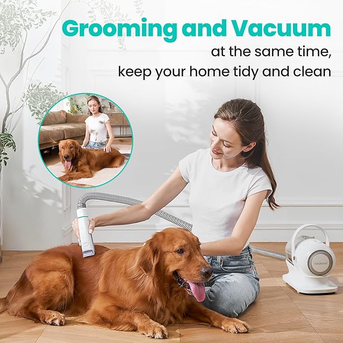 Neakasa P1 Pro Pet Grooming Vacuum Suction 99% Pet Hair, Dog Grooming Kit with 5 Professional Grooming Shedding Tools for Dogs Cats and Other Animals