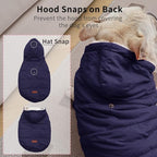 Fleece Lining Extra Warm Dog Hoodie in Winter,Small Dog Jacket Puppy Coats with Hooded,Blue S