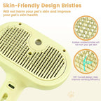 3 in 1 Cat Steam Brush, Pet Spray Hair Removal Comb for Shedding & Grooming, Water Brush for Cats Dogs Small Animals Long Short Haired with One-Click Release Button(Yellow)