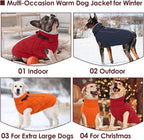 AOFITEE Large Dog Winter Jacket, Waterproof Dog Coat with Back Zipper, Reflective Puffer Coat Pet Snowsuit, Warm Winter Snowsuit for Large Dogs, Snow Jacket for French Bulldog